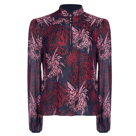 A.L.C. Tops - A.L.C. Beatrix Silk Bold Print Long Sleeve Blouse